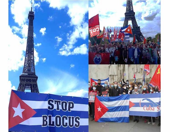 Organizaciones solidarias francesas convocan a movilización contra bloqueo estadounidense a Cuba