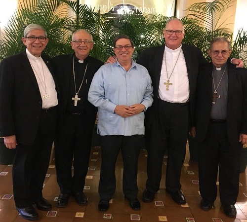 Canciller cubano dialoga con el Arzobispo de Nueva York
