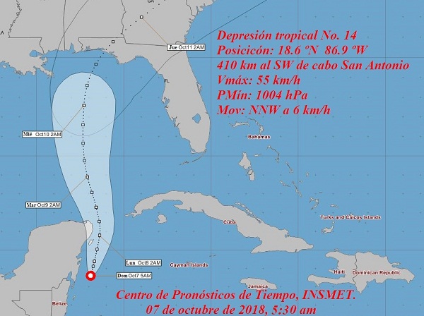 Se forma la depresión tropical en el Caribe occidental