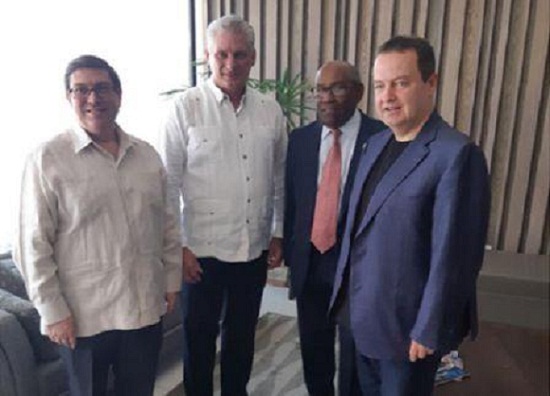 Diario belgradense destaca encuentro de mandatario cubano con Canciller serbio