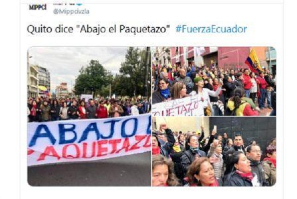 Revolución Ciudadana denuncia al Gobierno de Moreno por reprimir al pueblo ecuatoriano