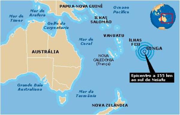 Reportan terremoto de 6,4 grados en Islas Tonga