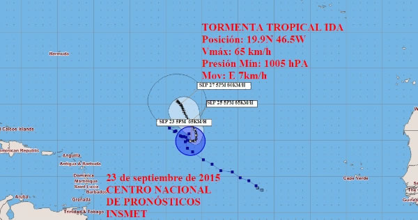 Tormenta tropical Ida avanza con lentitud hacia el este