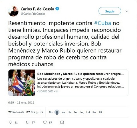 Pretenden senadores anticubanos reactivar robo de cerebros