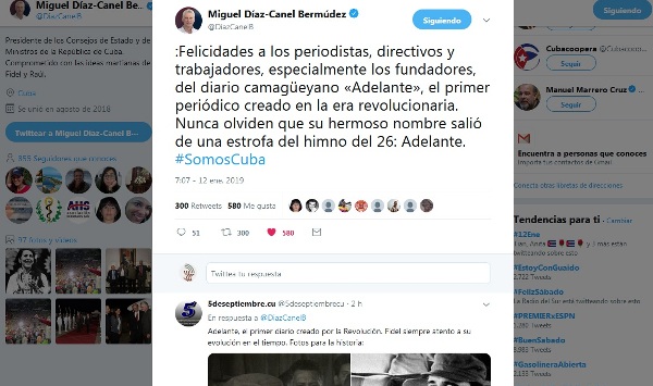 Presidente cubano felicita al periódico Adelante de Camagüey por sus 60 años (+Tuits, Posts y Fotos)