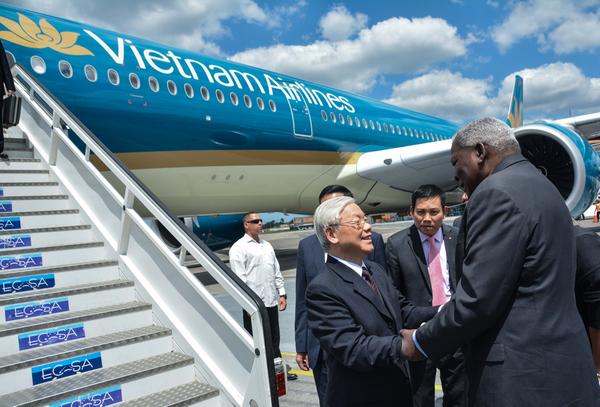 Llegó a Cuba máximo dirigente partidista de Vietnam (+ Fotos)