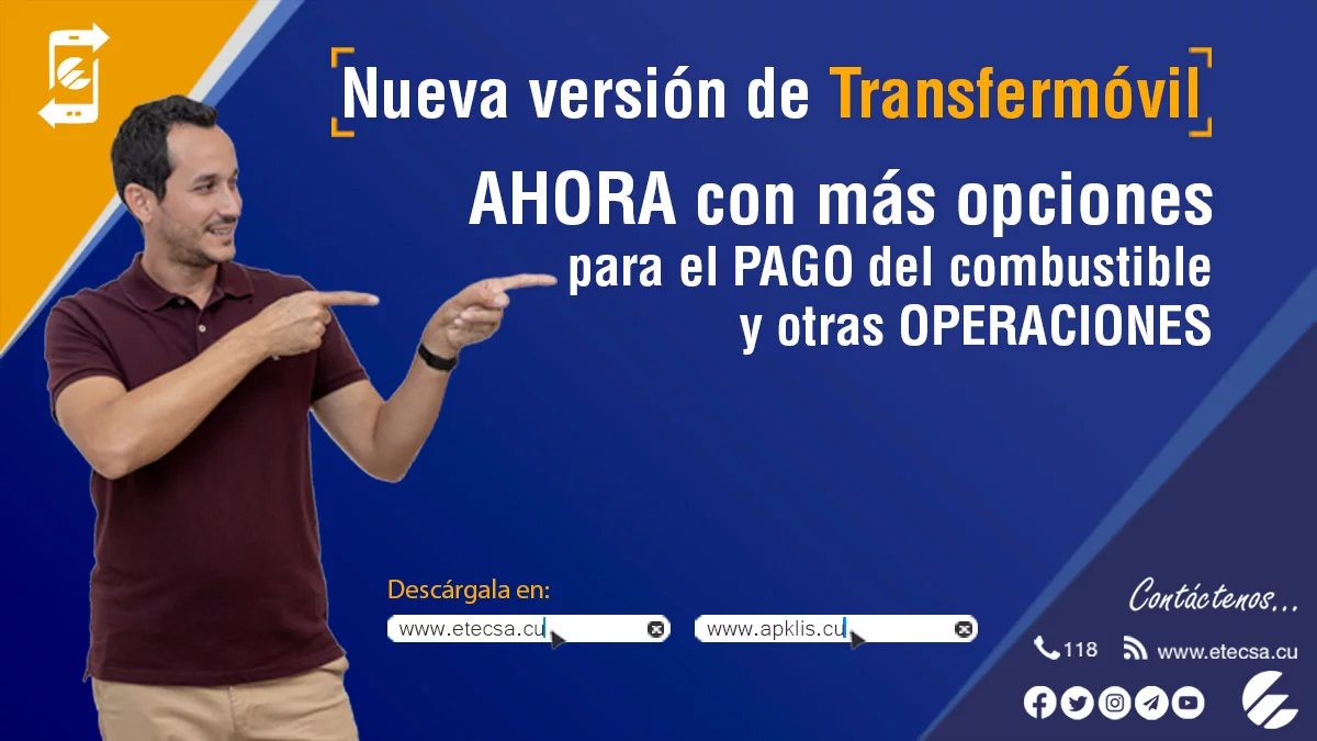 Nuevas opciones en versión más reciente de Transfermóvil