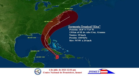 Aviso de ciclón tropical No. 15 Elsa se acerca al oriente de Cuba