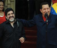 Visita Maradona a Chávez en La Habana