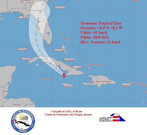 Aviso de ciclón tropical No. 17: Elsa transita sobre los mares cercanos a los Jardines de la Reina (+ Post)