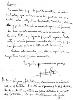 Jesús Suárez Gayol antes de unirse a la guerrilla del Che le dejó esta nota a Lezcano, donde resalta la importancia del develamiento de la foto de Abel y que fue allí el primer plantel en Cuba donde ello ocurrió. (Foto: Jorge Luis Téllez).