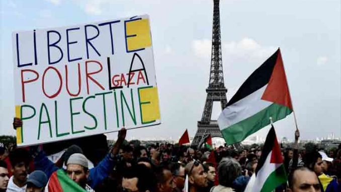 Miles de franceses reclaman alto el fuego en Gaza