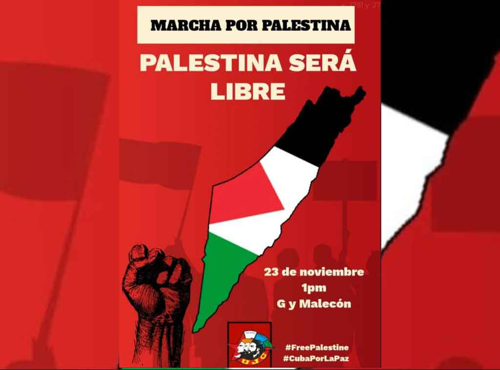 Juventud de Cuba marchará este jueves en defensa de Palestina