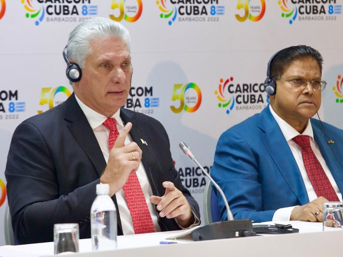 Presidente de Cuba concluyó visita oficial a Barbados (+ Foto)