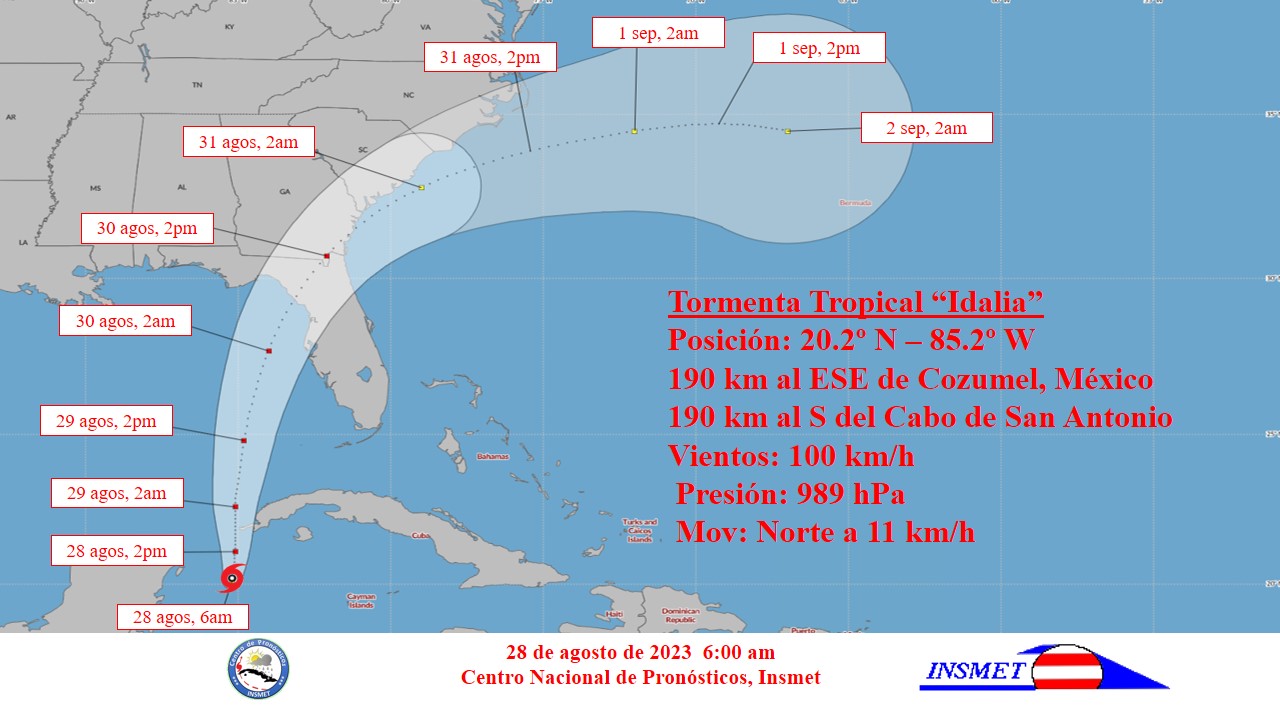Tropical storm Idalia gains intensity and moves north