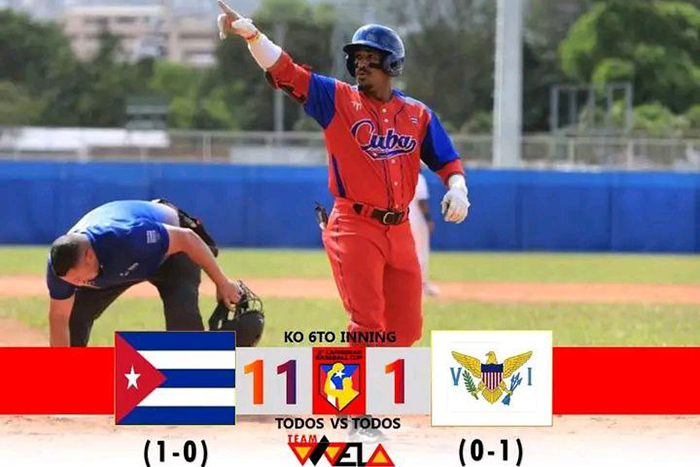 Cuba baseball team knocked out the Virgin Islands in the V Caribbean Cup