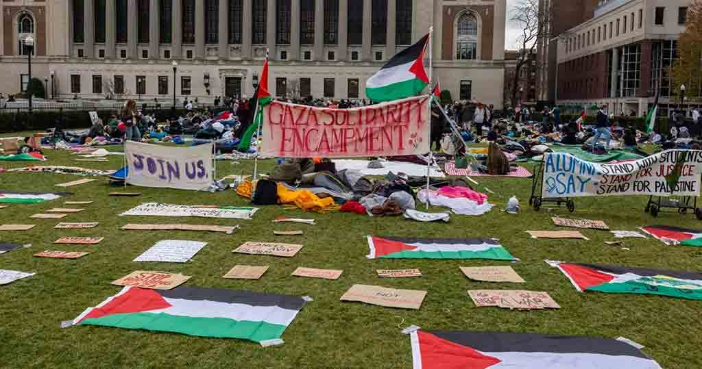 Campamento en Solidaridad con Gaza sigue en Universidad de Columbia