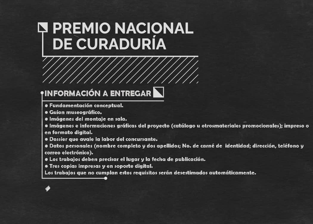 Abren convocatoria en Cuba a Premio Nacional de Curaduría 2023