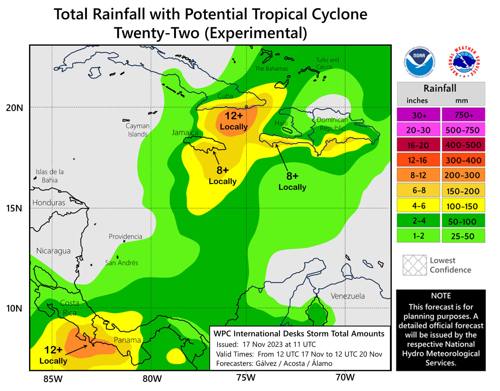 Aviso Especial No. 2 sobre lluvias fuertes e intensas en región oriental de Cuba (+ Tabla)