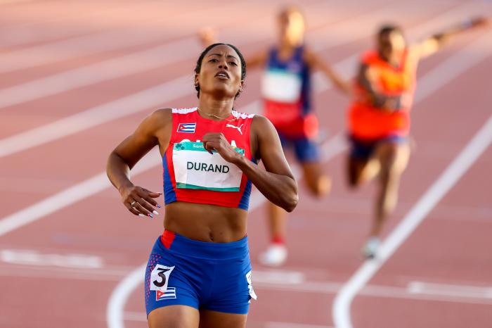 Omara Durand a la final de los 100 m en Santiago de Chile 2023