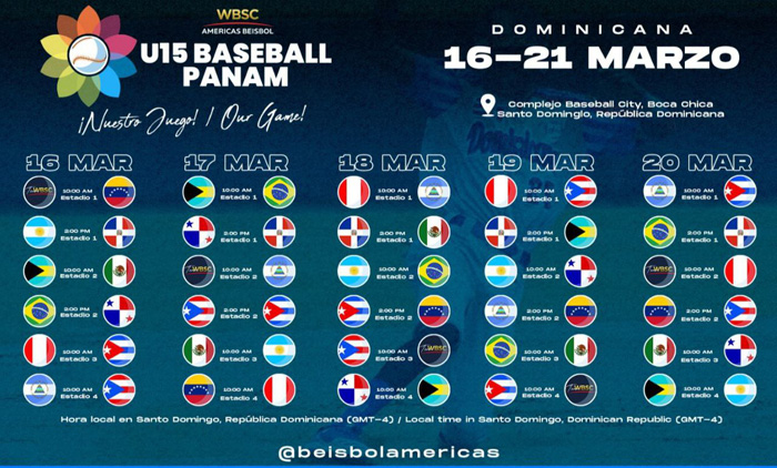 Comienza el sábado Campeonato Panamericano sub15 de béisbol 