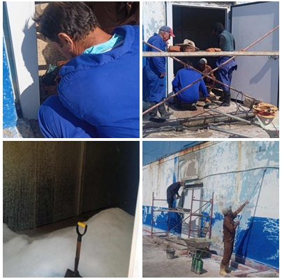 Realizan labores reconstructivas en planta de hielo de empresa pesquera santacruceña