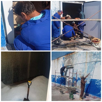 Realizan labores reconstructivas en planta de hielo de empresa pesquera santacruceña