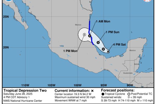 Se forma la segunda depresión tropical de la temporada en el Golfo de México