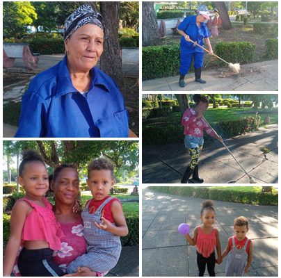 Santacruceñas Daimara y Rafaela conservan brillo y esplendor del Parque Central