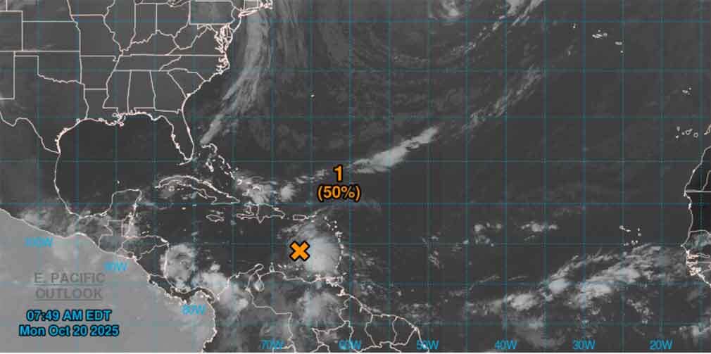 Onda tropical se aproxima al centro del mar Caribe