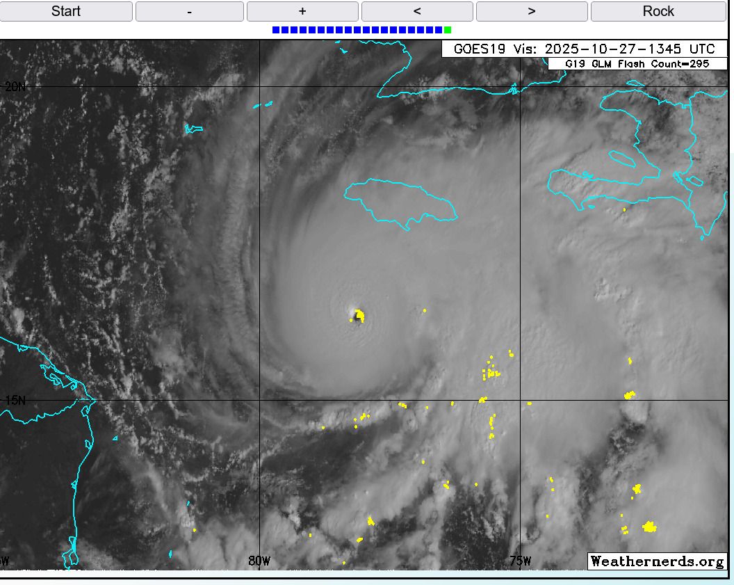 Huracán Melissa continúa intensificándose al sur de Jamaica