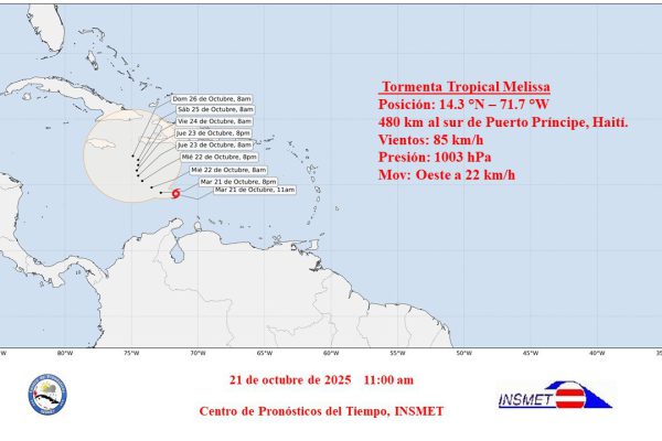 Se forma la tormenta tropical Melissa en el mar Caribe