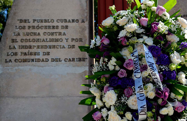 Con ofrenda floral Caricom celebra 53 años de nexos con Cuba