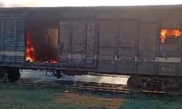 Incendio ferroviario en Cabaiguán deja dos lesionados