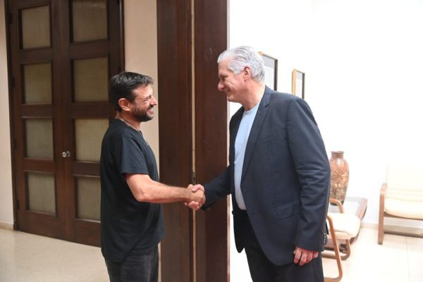 Recibió Díaz-Canel al líder del partido político Patria Grande, de Argentina