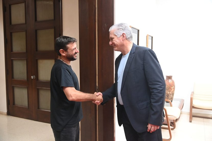 Recibió Díaz-Canel al líder del partido político Patria Grande, de Argentina