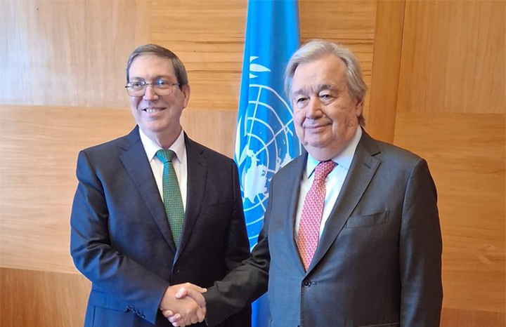 Intercambia canciller cubano con Secretario General de la ONU (+ Post)