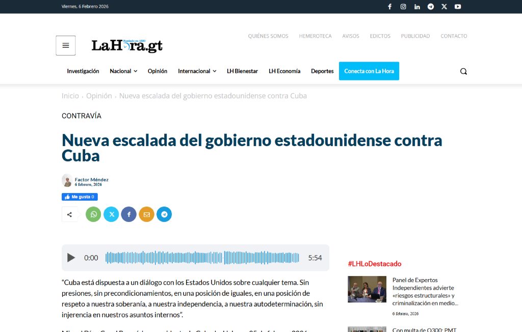 Denuncia Guatemala escalada del Gobierno de EEUU contra Cuba