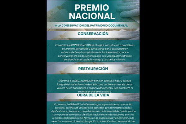Convocan a Premio Nacional de Conservación Documental