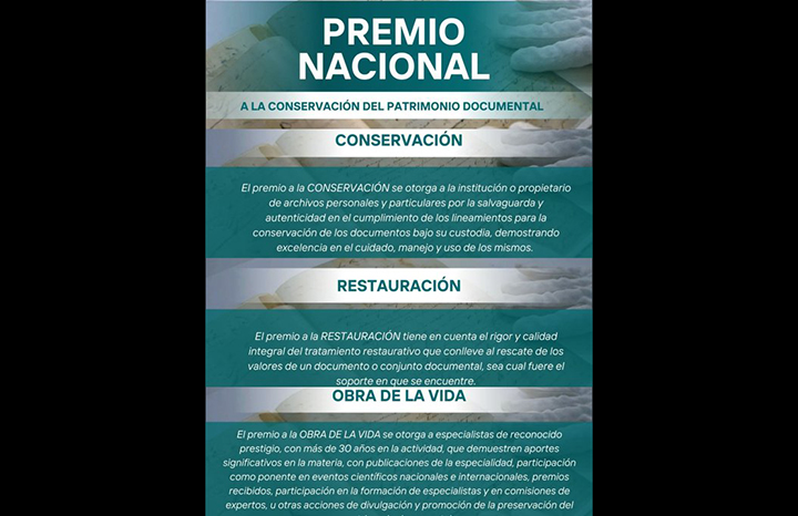 Convocan a Premio Nacional de Conservación Documental