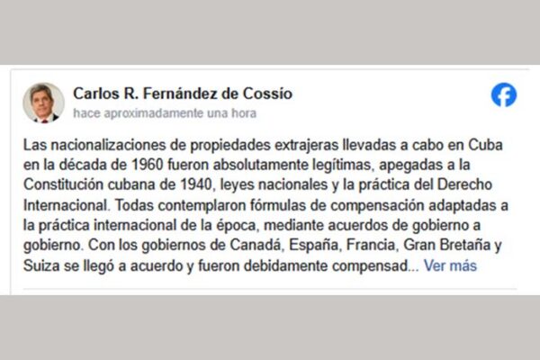 Destacan en Cuba legalidad del proceso de nacionalización