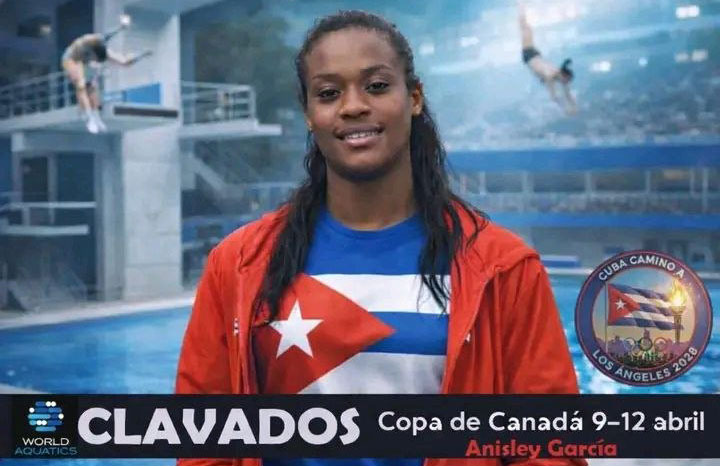 Clavadistas Anisley en final de trampolín tres metros de Copa del Mundo