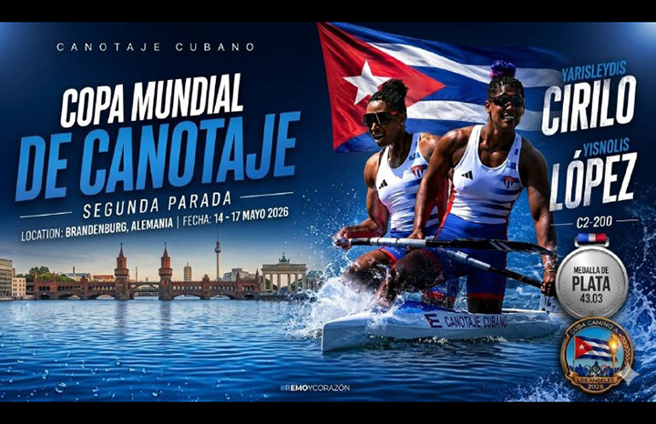 Plata para canoístas cubanas Cirilo-López en Copa Mundial de Brandemburgo