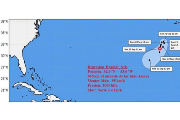Se formó la depresión tropical Seis en el Atlántico nororiental