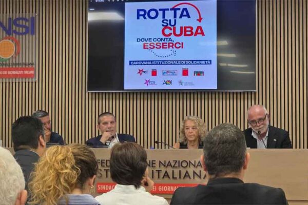 Denuncia del bloqueo Estados Unidos une a delegación italiana rumbo a Cuba