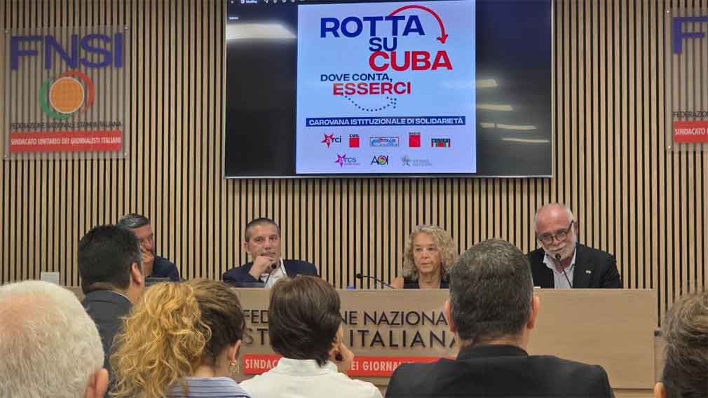 Denuncia del bloqueo Estados Unidos une a delegación italiana rumbo a Cuba